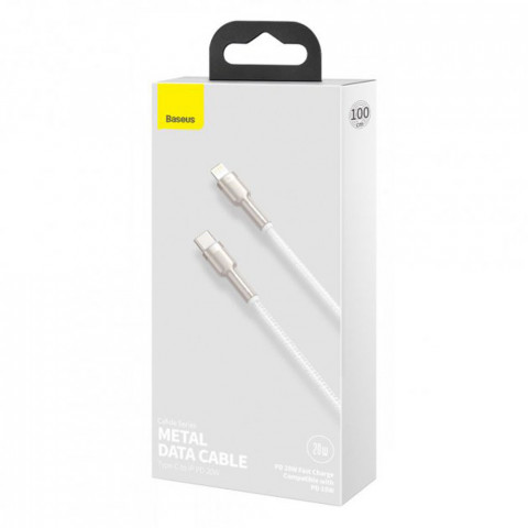 Кабель Type-C to Lightning Baseus Cafule Metal 1 m (white)